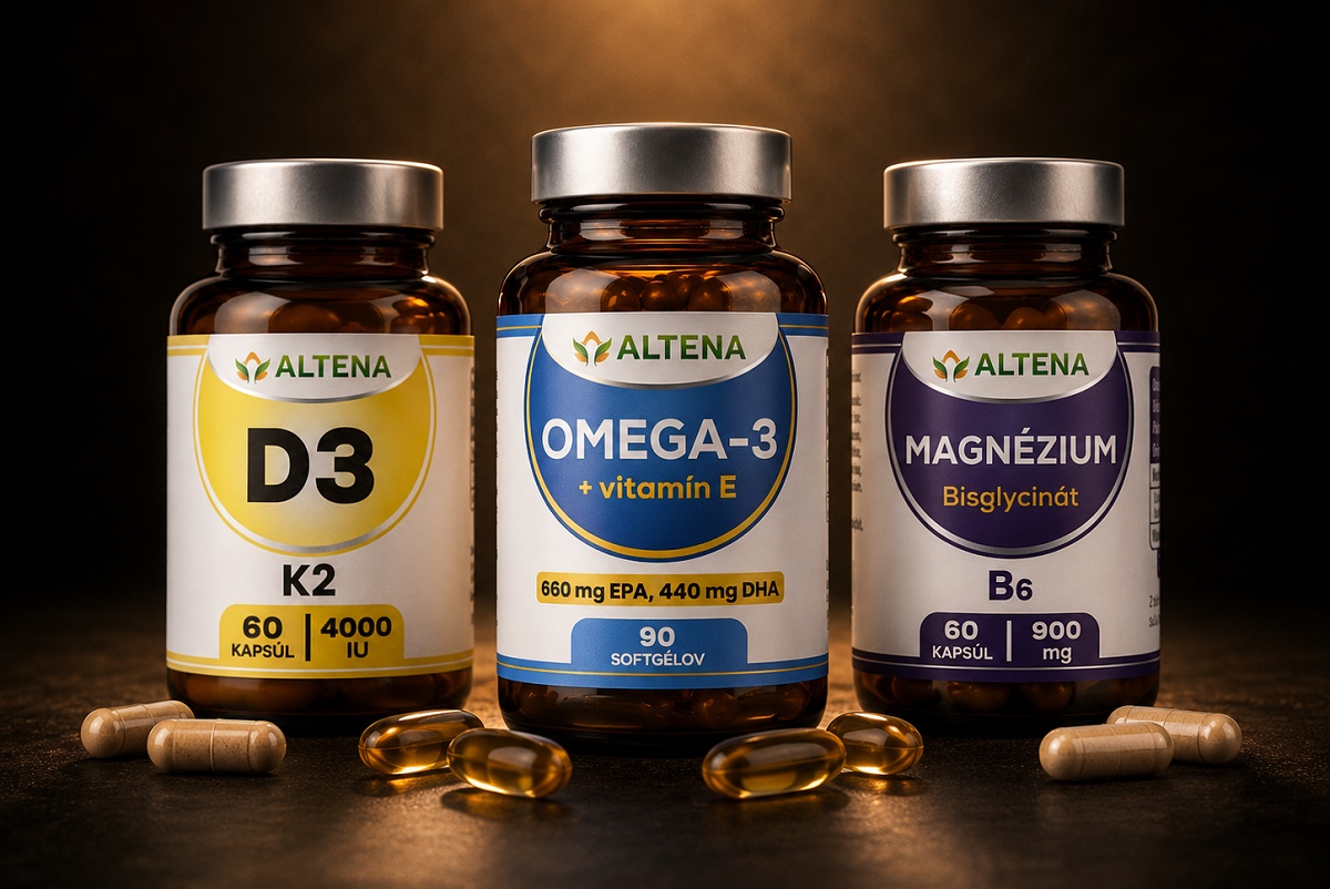 ALTENA Balíček Denný základ: D3 + K2, omega-3 a magnézium