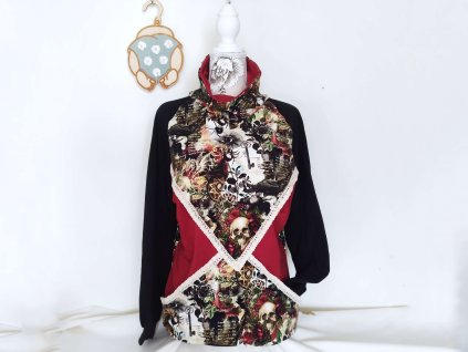 RebelMomma Szoptatós Pulóver - Ghotic Skulls