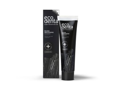 Ecodenta - Černá bělící zubní pasta s černým uhlím a Teavigo 100 ml