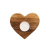 Svícen na čajovou svíčku ve tvaru srdce WALNUT 1