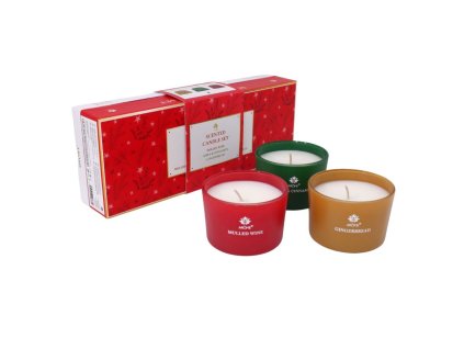 ARÔME Sviečka set 85gx3, varené víno, Jablko a škorica, Medovník 1ks