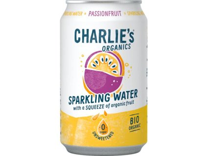 Charlie's Organics sycená pitná voda s maracujovou šťávou 330 ml
