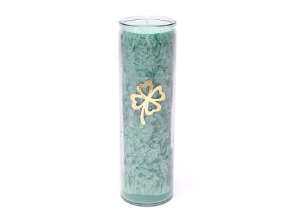 Yogi & Yogini Naturals Svíčka stearinová, čtyřlístková zelená, bez vůně 1ks