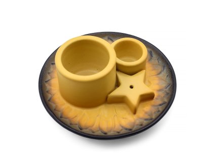 AWM Stojan na Palo Santo a Vykuřovadla - Mandala - Písková a Šedá 1ks