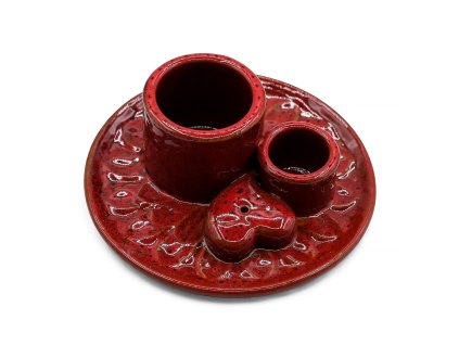 AWM Stojan na Palo Santo a Vykurovadlá - Mandala - Červená se Srdíčkovým Leskem 1ks