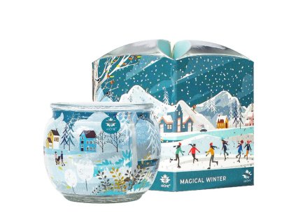 ARÔME Svíčka ve skle a flower boxu Magical Winter, 90 g