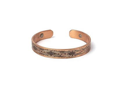 Měděný magnetický náramek s křížovými pruhy 1ks