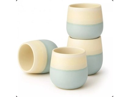 Japanese ceramic teacup set Fuji Blue (4 pieces)