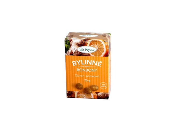 cukriky bylinne zazvor pomaranc bez cukru 70g