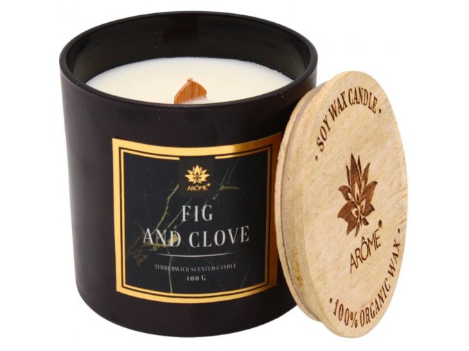 ARÔME Sviečka s dreveným knôtom a viečkom, Fig and Clove 400 g