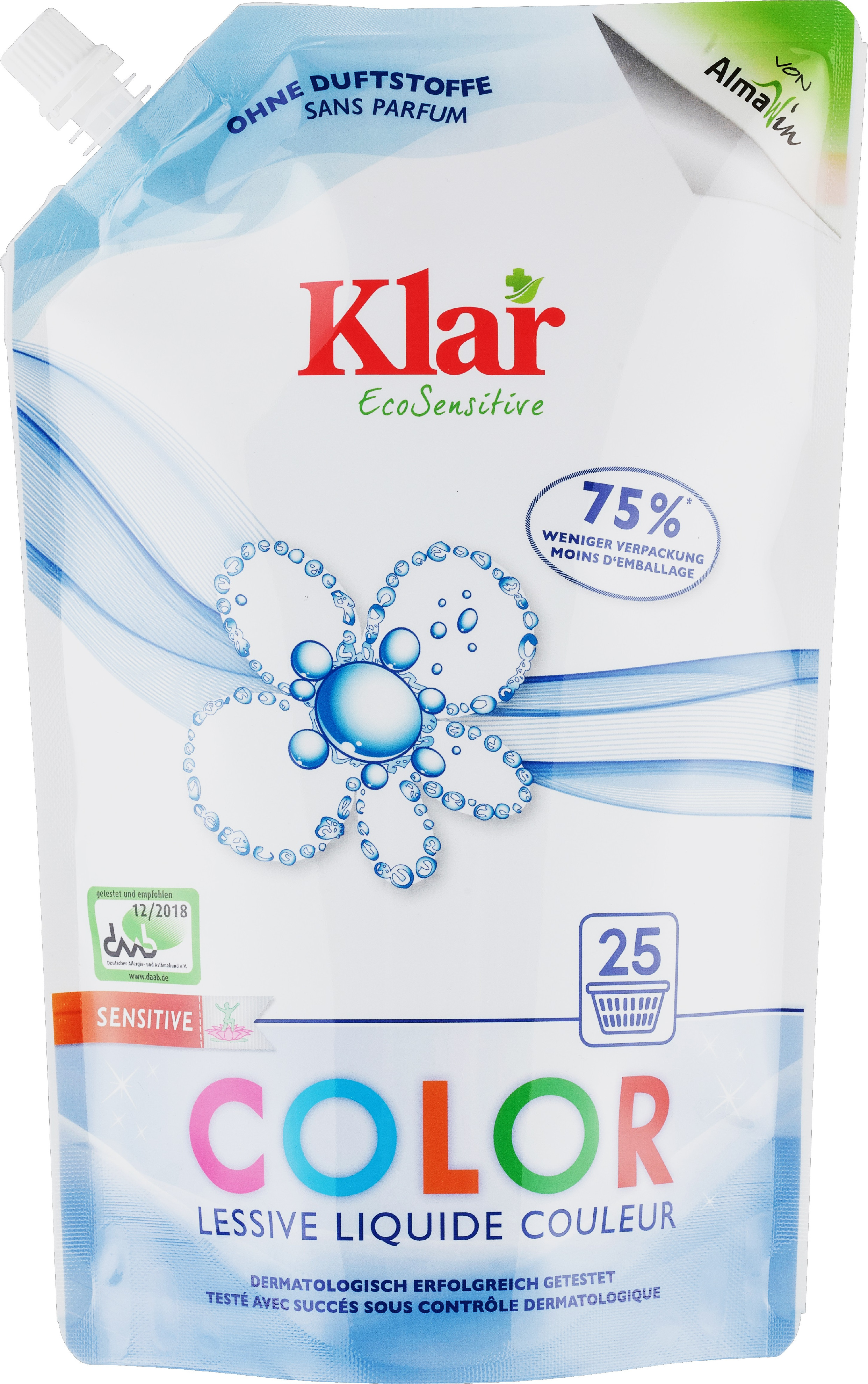 KLAR COLOR tekutý prací prostriedok EKO balenie 1,5 l