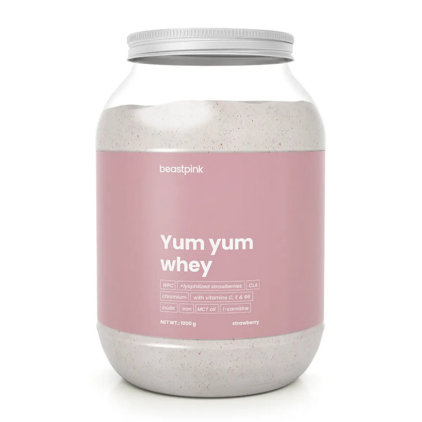GymBeam Yum Yum Whey - BeastPink Strawberry splash 1kg