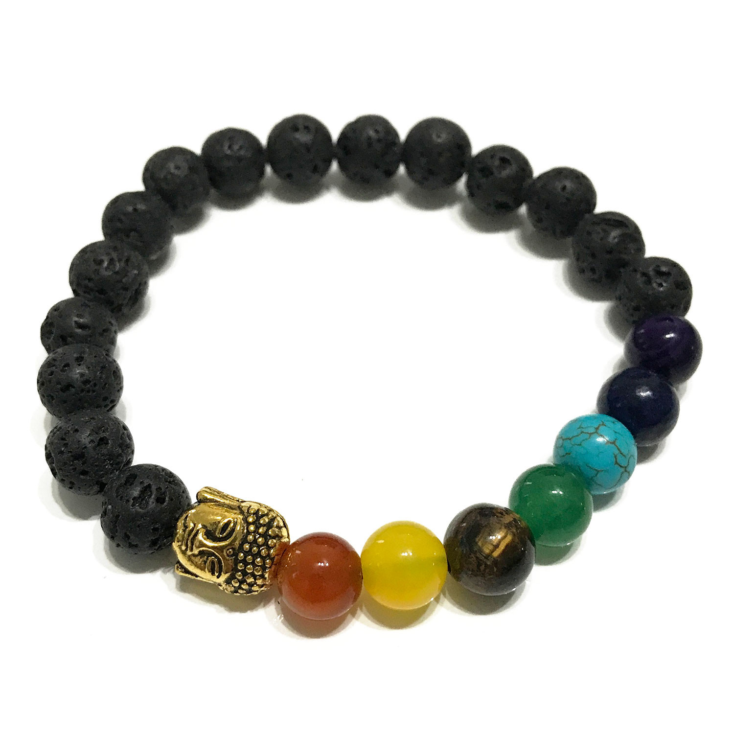 AWM Náramok z Lávového Kameňa - Čakra/Buddha 1ks