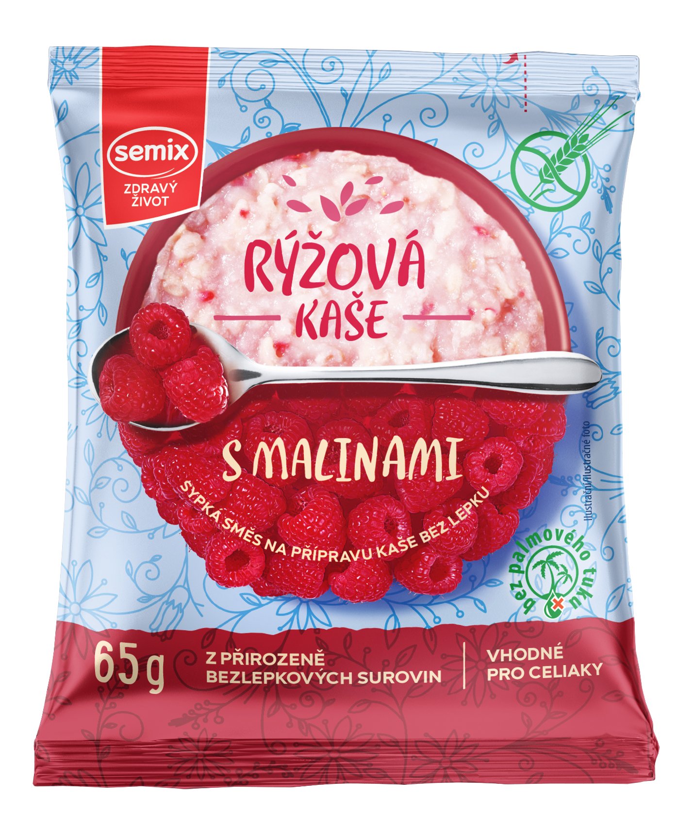 Semix Ryžová kaša s malinami bez lepku 65 g