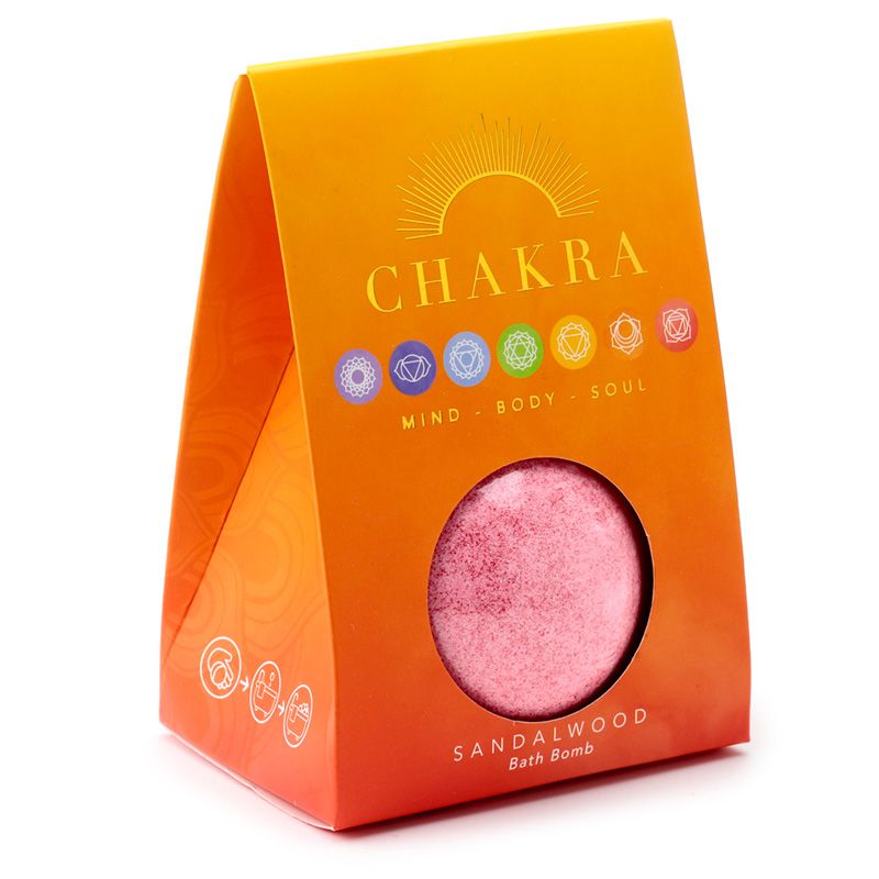 Chakra Šumivá Kúpeľová bomba v darčekovom balení Čakra sandalové drevo 150g