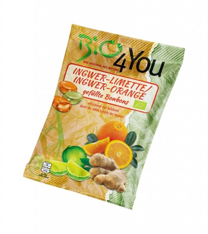 Bio4you Cukríky zázvor limetka/zázvor pomaranč 75g
