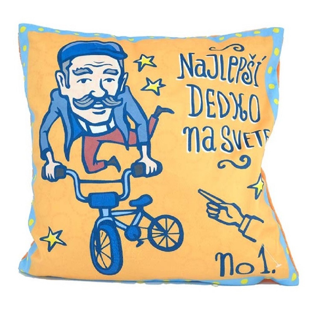 GIFTY CITY Povlak na polštář 40x40 cm, mikroplyš, Najlepší dedko 1ks
