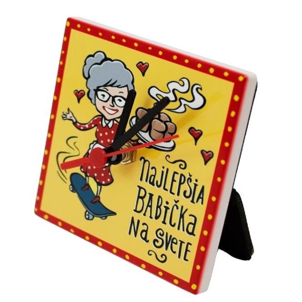 GIFTY CITY Hodiny 11 cm, Najlepšia babička 1ks