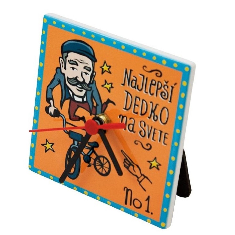 GIFTY CITY Hodiny 11 cm, Najlepší dedko 1ks