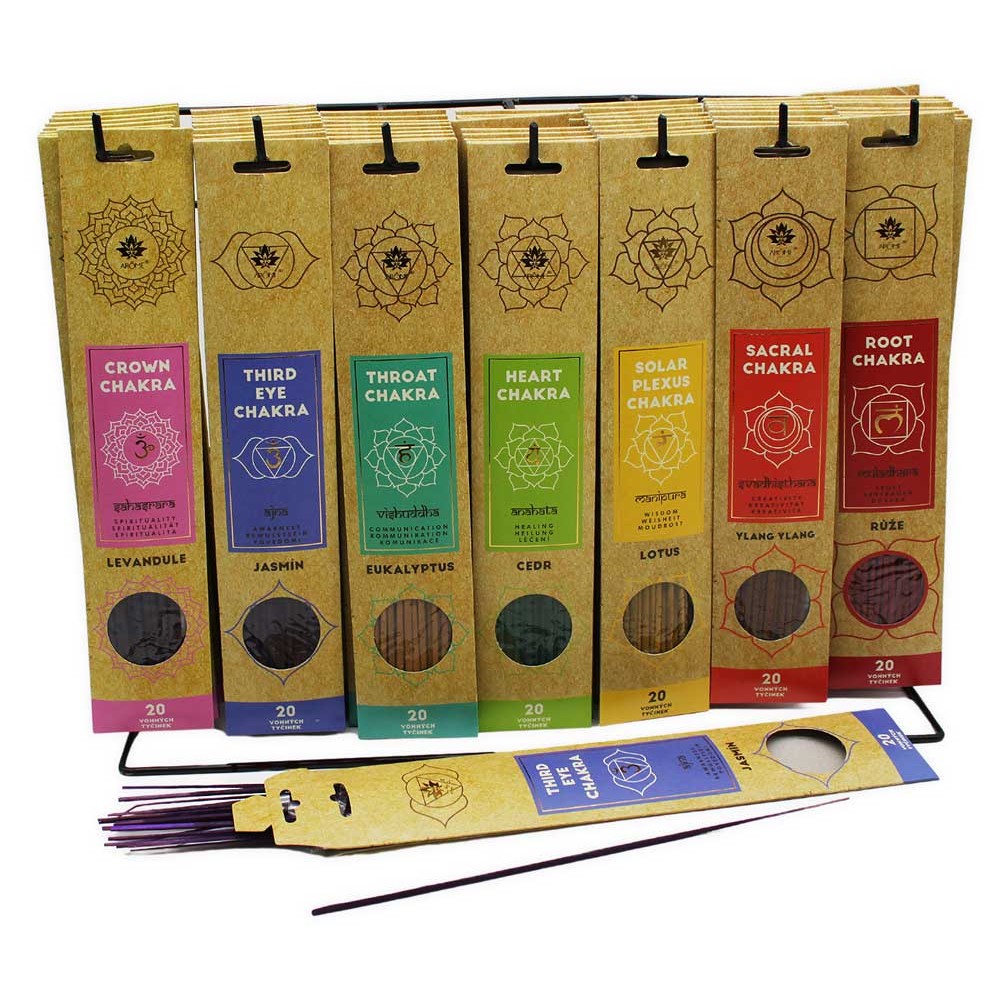 ARÔME Balanced Chakra Vonné tyčinky 7 čakier, mix vôní 7 x 20 ks