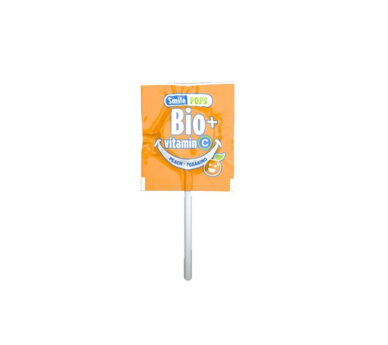 MEKE BIO lízanka Úsmev s vitamínom C broskyňa 5,6 g
