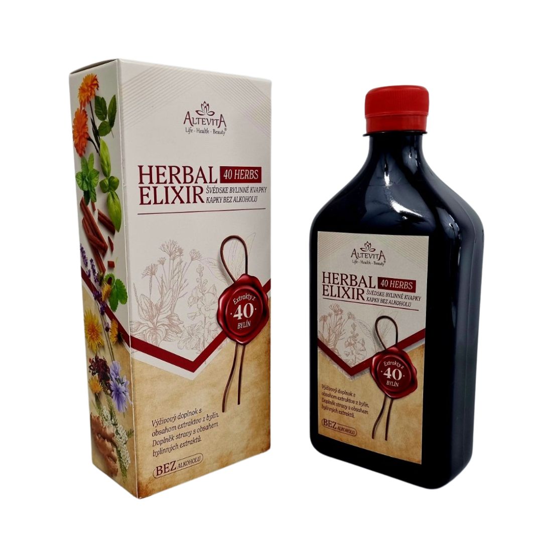 Altevita Herbal Elixir švédske kvapky bez alkoholu 500ml