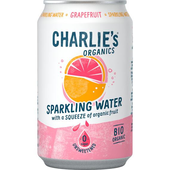 Charlie's Organics sýtená pitná voda s grepovou šťavou 330 ml