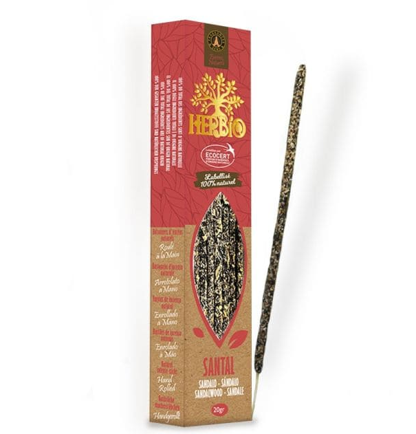 Ecocert Herbio vonné tyčinky Smudge Incense Santalové drevo 20g