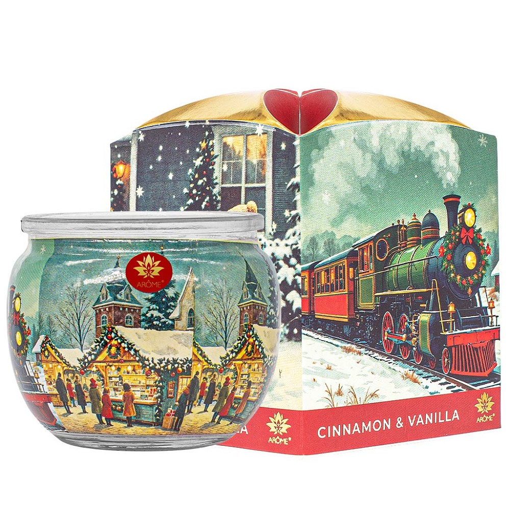ARÔME Sviečka v skle a flower boxe, Cinnamon & Vanila 90g