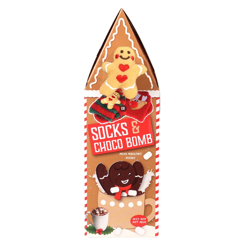 Poop DOMÁCE VIANOČNÉ PUNČOCHY CHOCO BOMB, MIX 1ks