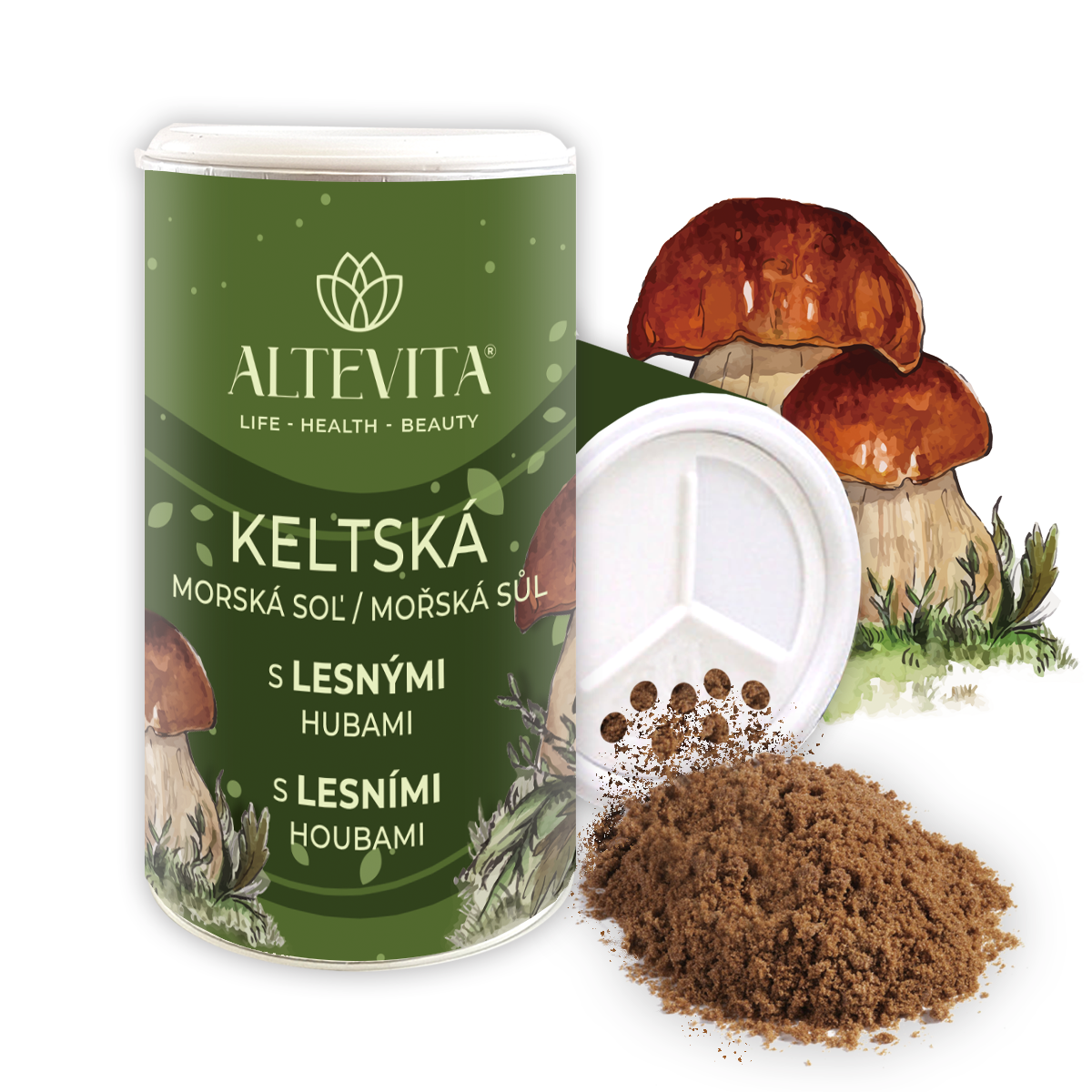 Altevita Keltská morská soľ s lesnými hubami 180g