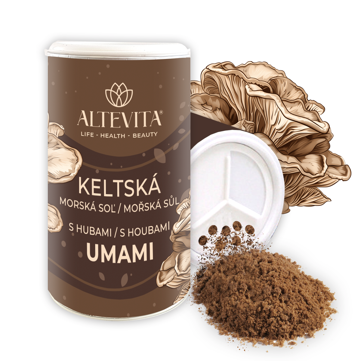 Altevita Keltská morská soľ s hubami UMAMI 180g