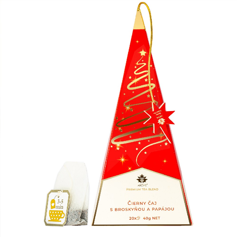 ARÔME ARÔME Čaj v pyramíde, čierny, s broskýňou a papájou, Stromček 20ks
