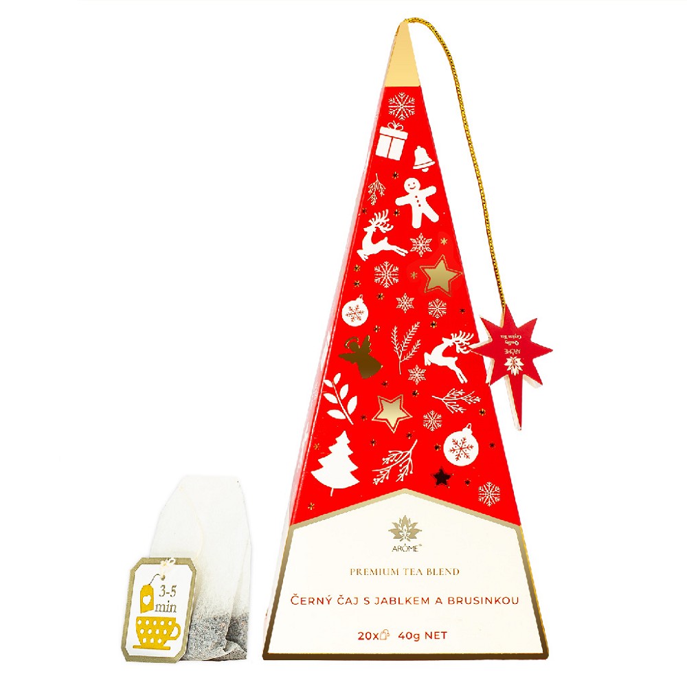 ARÔME ARÔME Čaj v pyramíde, čierny s jablkom a brusnicou, Motívy 20ks