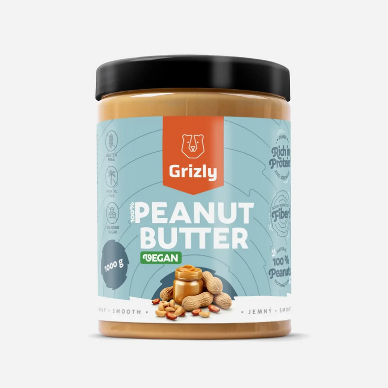 GRIZLY Arašidové maslo jemné 100%, 1000 g