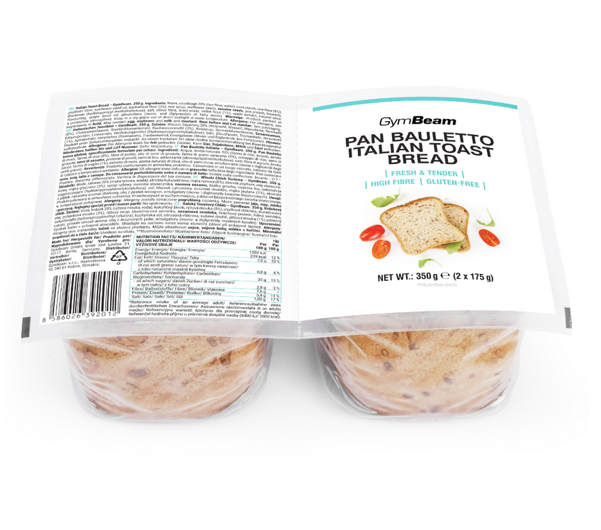 GymBeam Taliansky toastový chlieb 350g