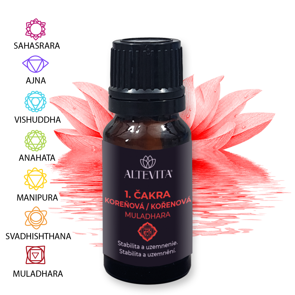 Altevita zmes esenciálnych olejov 1. Koreňová čakra (Muladhara) 10ml