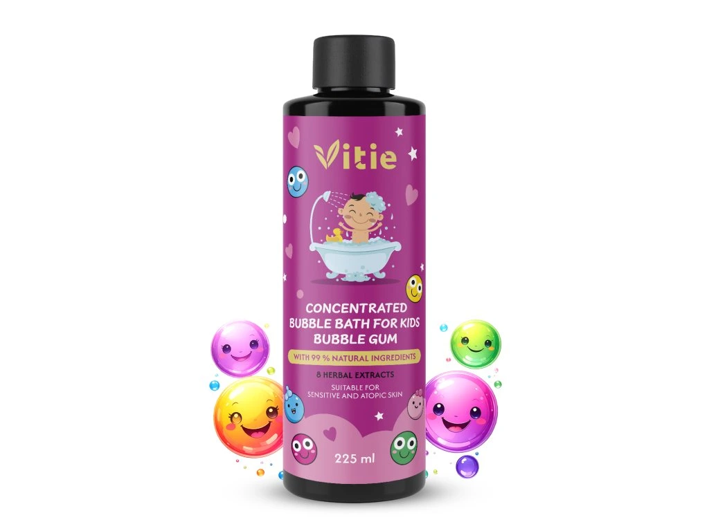 Vitie Prírodná detská kúpeľová pena Bubble Gum, 225 ml