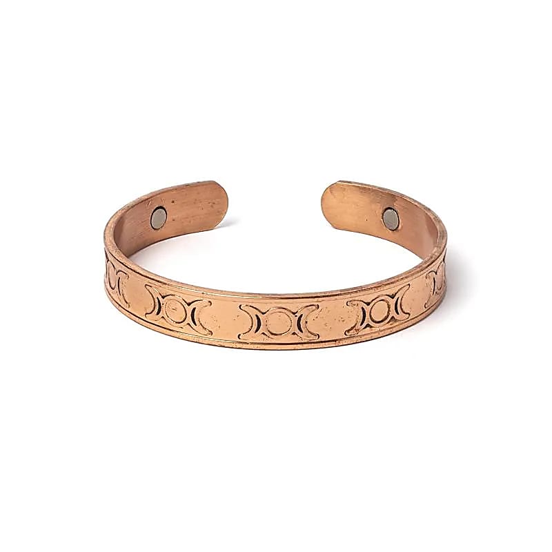 Medený náramok s fázami mesiaca, magnetický 1ks