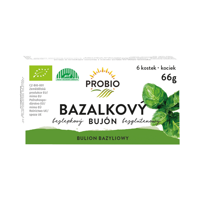 PROBIO BIO Bujón bazalkový - kocky 6 x 0,5 l 66 g