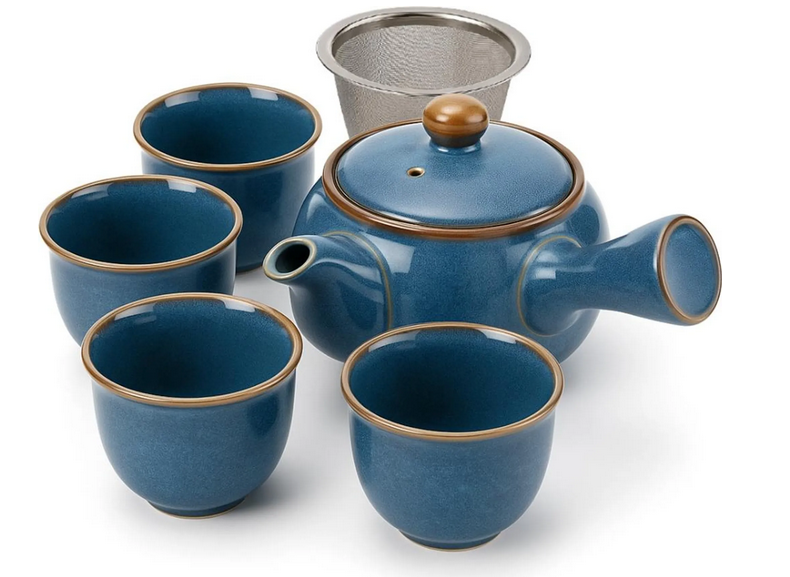 Good wei Japonská kyusu čajová súprava z ušľachtilej keramiky – kanvica 320 ml + 4 šálky