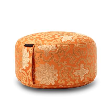 E-shop Lotus Design Meditačný vankúš brokát, výška 15 cm, oranžový 1ks