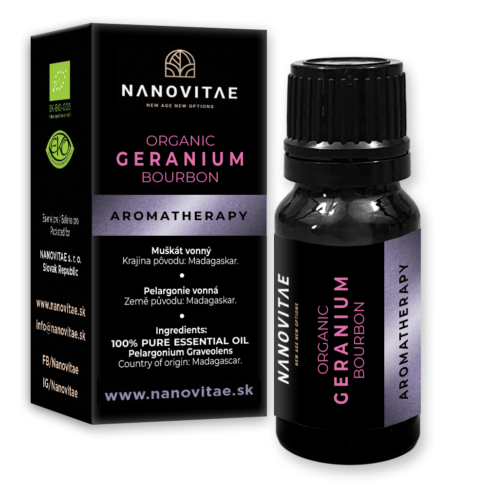 NANOVITAE Geranium Bourbon esenciálny olej – ORGANIC quality 10ml