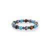 Eye Black Onyx and Turquenite Bracelet with 10mm Beads Bracelets Minéraux Bijoux Bracelets