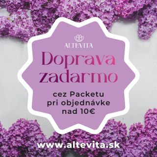 Spustili sme dopravu zadarmo✅🚛 Platí pre všetky objednávky nad 10€ doručované službou Packeta na výdajné miesta. #altevita...