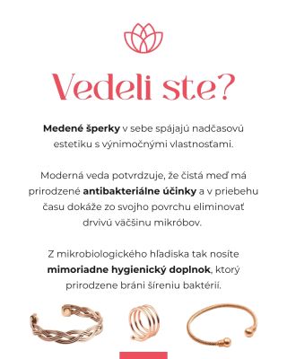 Vedeli ste, že meď je tak trochu „magický“ kov? ✨ Moderná veda potvrdzuje, že má silné antibakteriálne vlastnosti, takže...