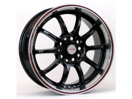 Alu kola Racing Line DW830, 17x7 10x100 ET40, černá s červenou linkou