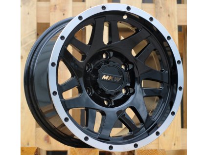 Alu kola Racing Line Q1509, 15x8 5x139.7 ET0, Černá + leštěný límec