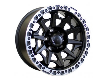 Alu kola Racing Line L2174, 18x9 5x139.7 ET-12, Černá matná + leštěný límec