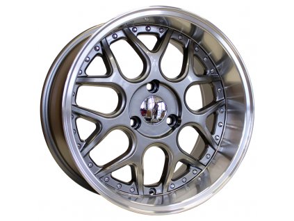 Alu kola Racing Line FR762, 16x7 3x112 ET30, šedivá + leštěný límec